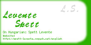 levente spett business card